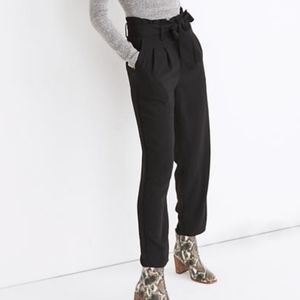 Madewell Drapey Paperbag Pants Black Size 10